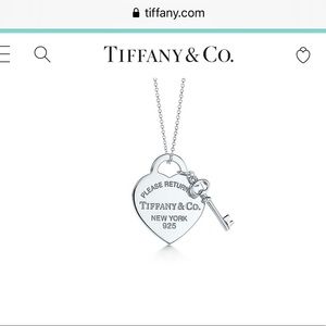 Tiffany & Co. Heart Tag with Key Pendant Necklace